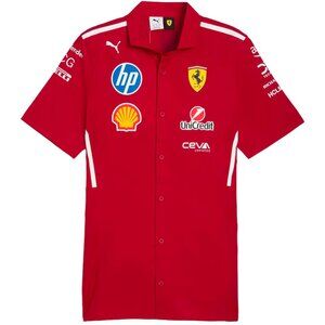 Puma Scuderia Ferrari 2025 Racing Team Stretch Cotton Poplin Button-Up Shirt
